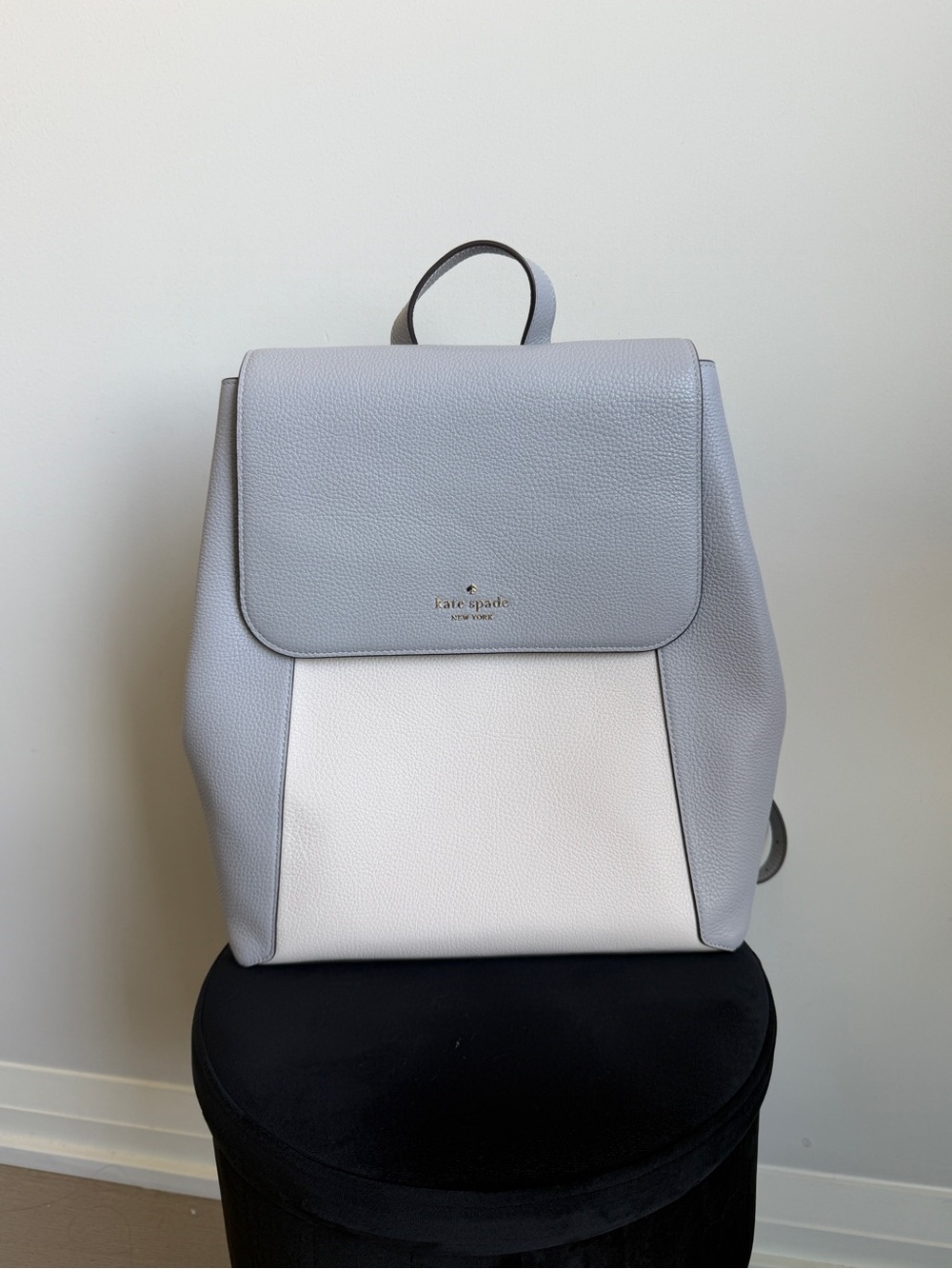 kate spade Two-Tone Light Gray and White Leather Backpack